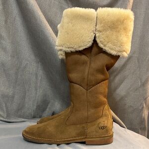 UGG Women's Chestnut Fur Knee High Boots Size 10